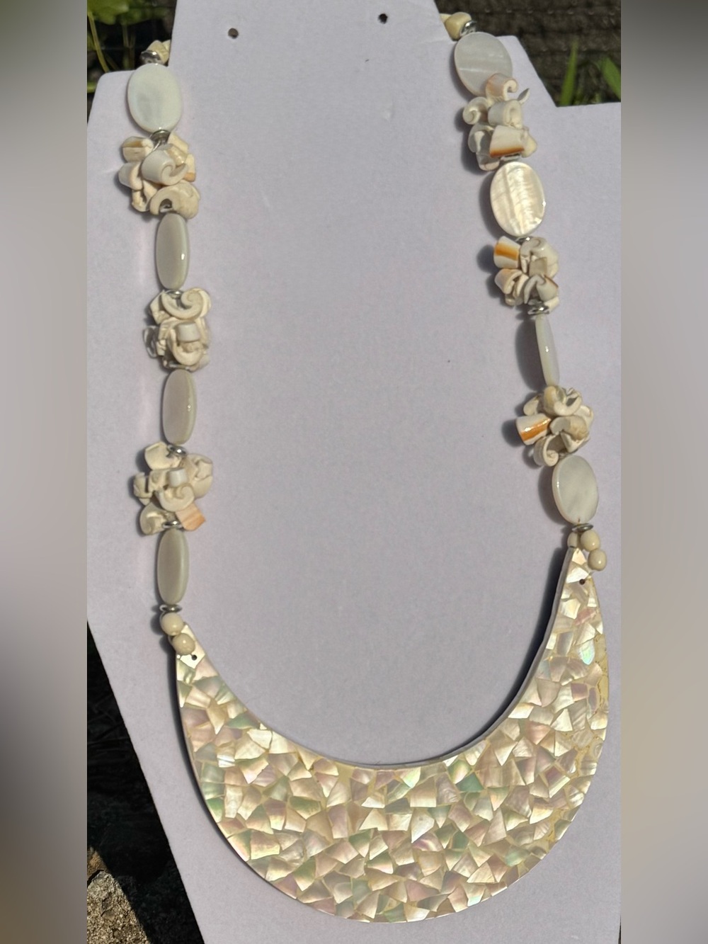 MOP Shell Inlay Necklace - Picture 1 of 16